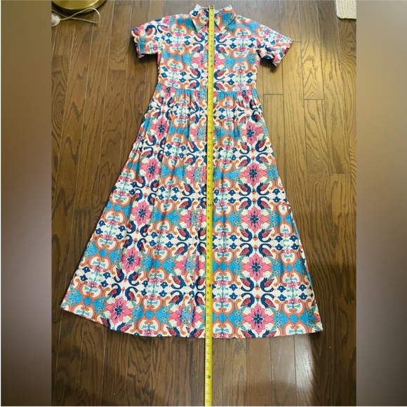 New! BEAU & RO SARA ROSSI CHARLESTON BLOCK PRINT ANKLE DRESS - Picture 12 of 15